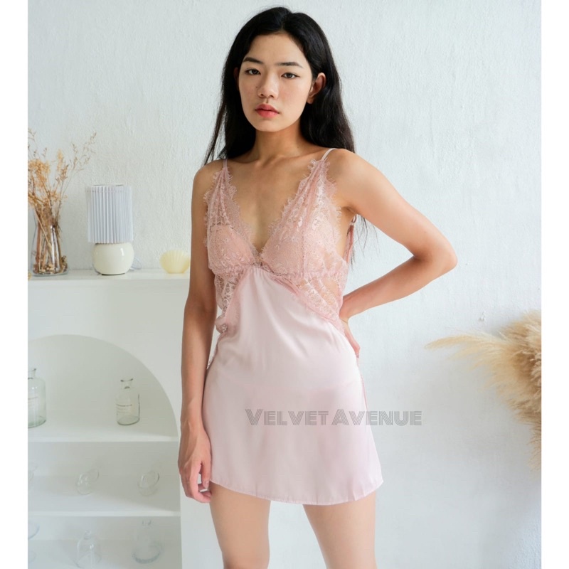 Lingerie Seksi Sexy Silk Satin Brukat 2159 Sexi High Quality Cantik Import