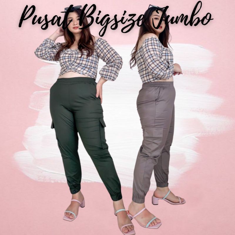 LP 120 - CELANA JOGGER BIGSIZE MT JUMBO PLUS SIZE CARGO XXXL PANTS