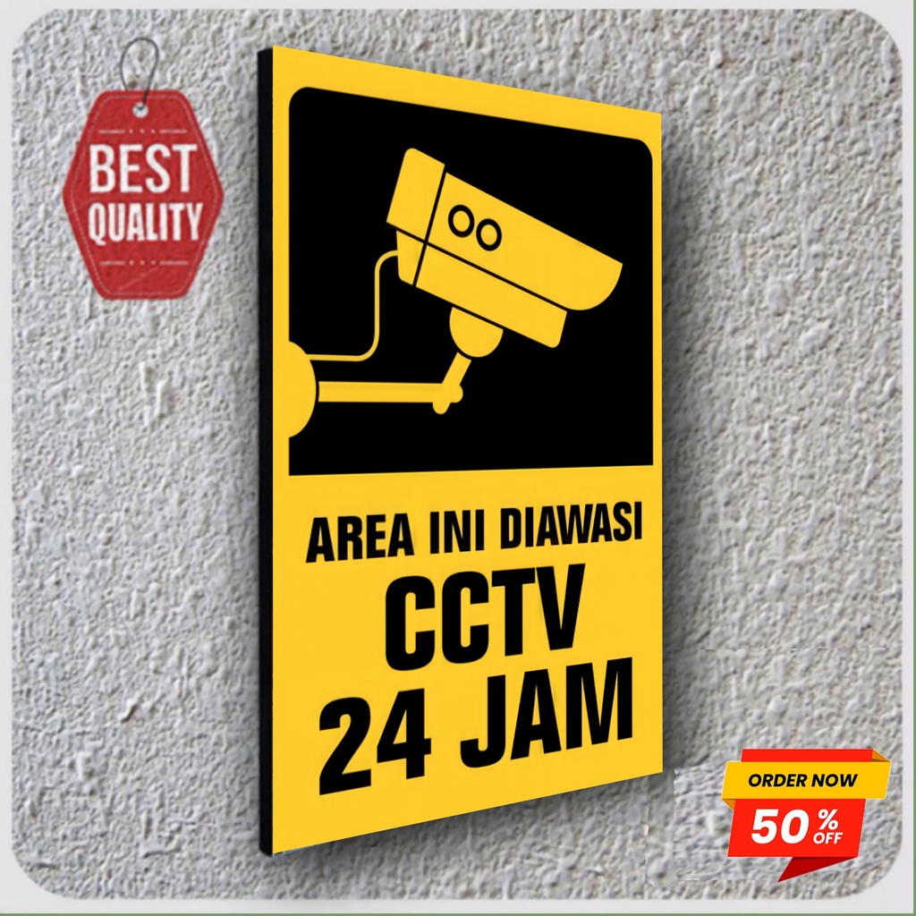 Pajangan Kayu Peringan CCTV 24 Jam anti maling laminasi anti air dan anti gores - PJCCTVDN