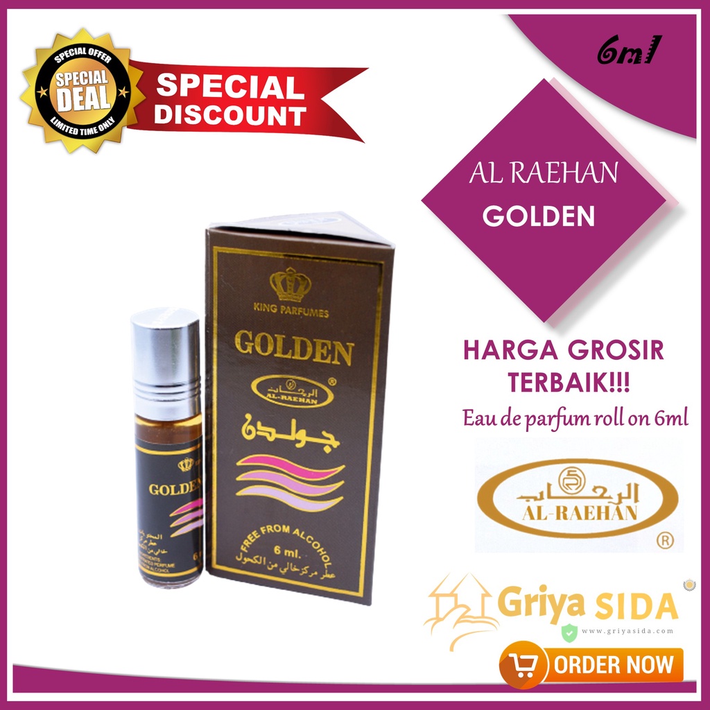 Parfum Golden 6ml alraehan aroma GOLDEN al raehan mirip al rehab parfum Harga grosir PROMO!!