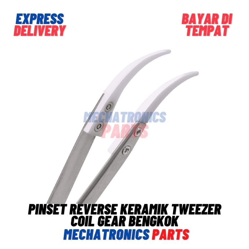 Pinset Reverse Keramik Tweezer Coil Gear Bengkok