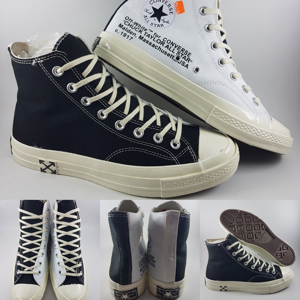 off white converse half black half white