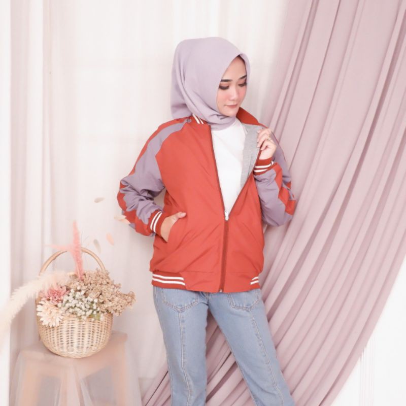 Jaket Boomber Bolak-Balik / Jaket Parasut Premium Orange - SKJ ORANGE