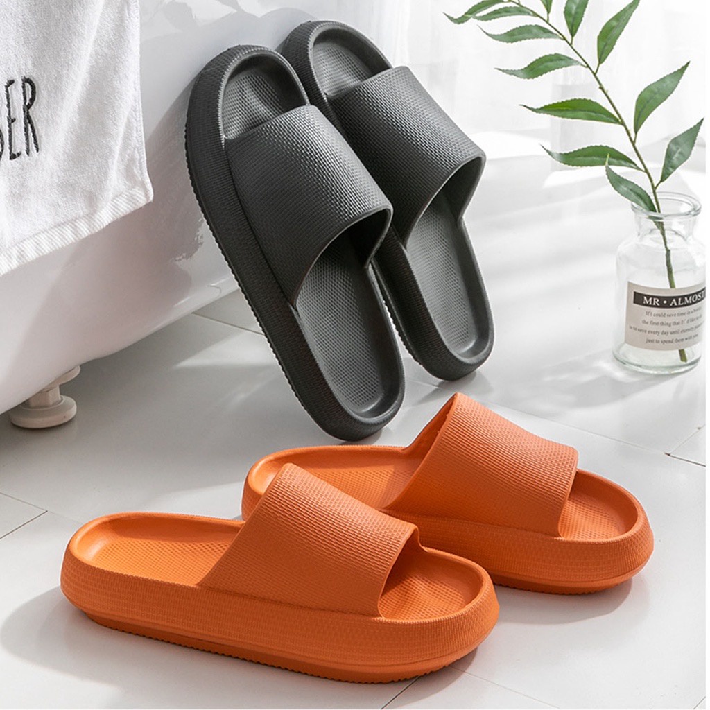 WJ1464 Sandal Rumah Berkualitas Sandal Kamar Mandi Bahan Empuk Sandal Karet Wanita Pria Couple