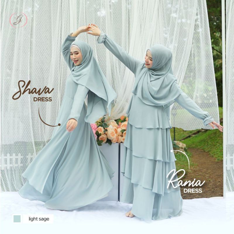 Shava dress by Gerai.Aliyah | Gamis set hijab ceruty premium busui denaf.outfit
