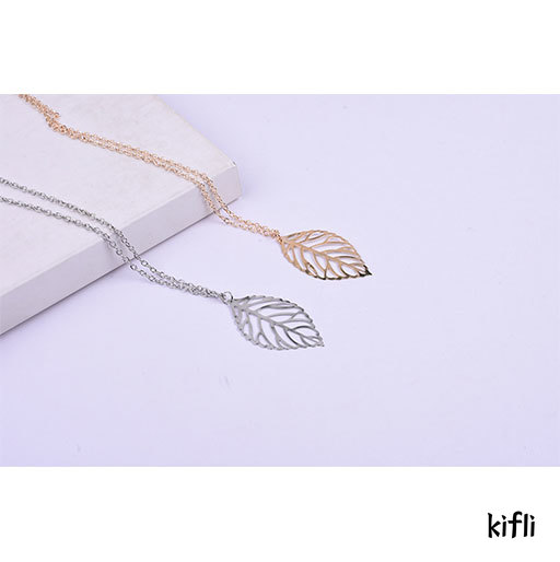 Kalung Rantai,Dengan Liontin Daun,Bahan Alloy,Untuk Wanita