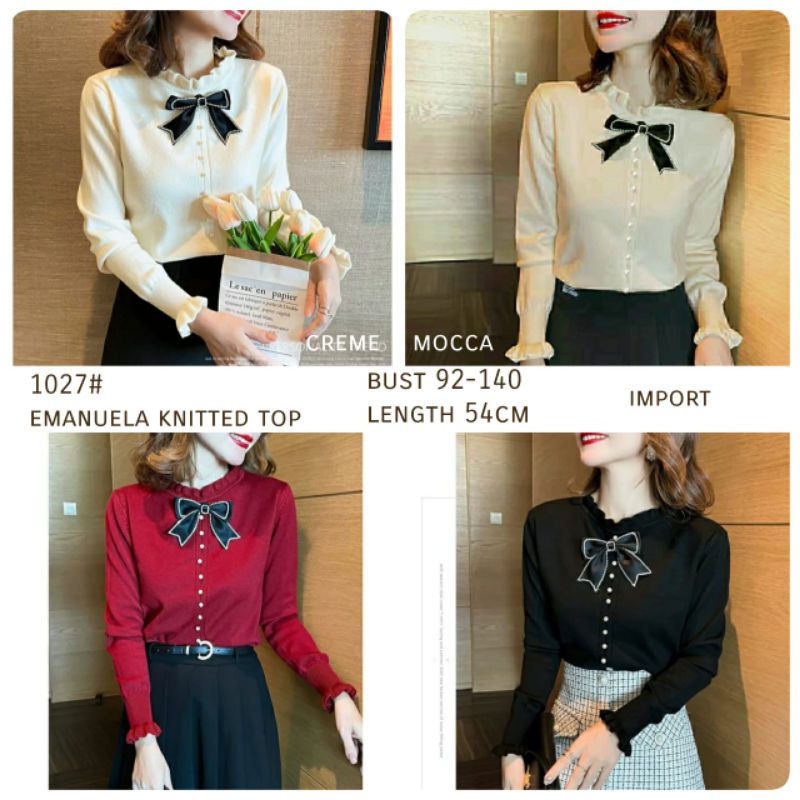 MDLV ~ 1027# Emanuela Knitted Top Atasan Blouse Rajut