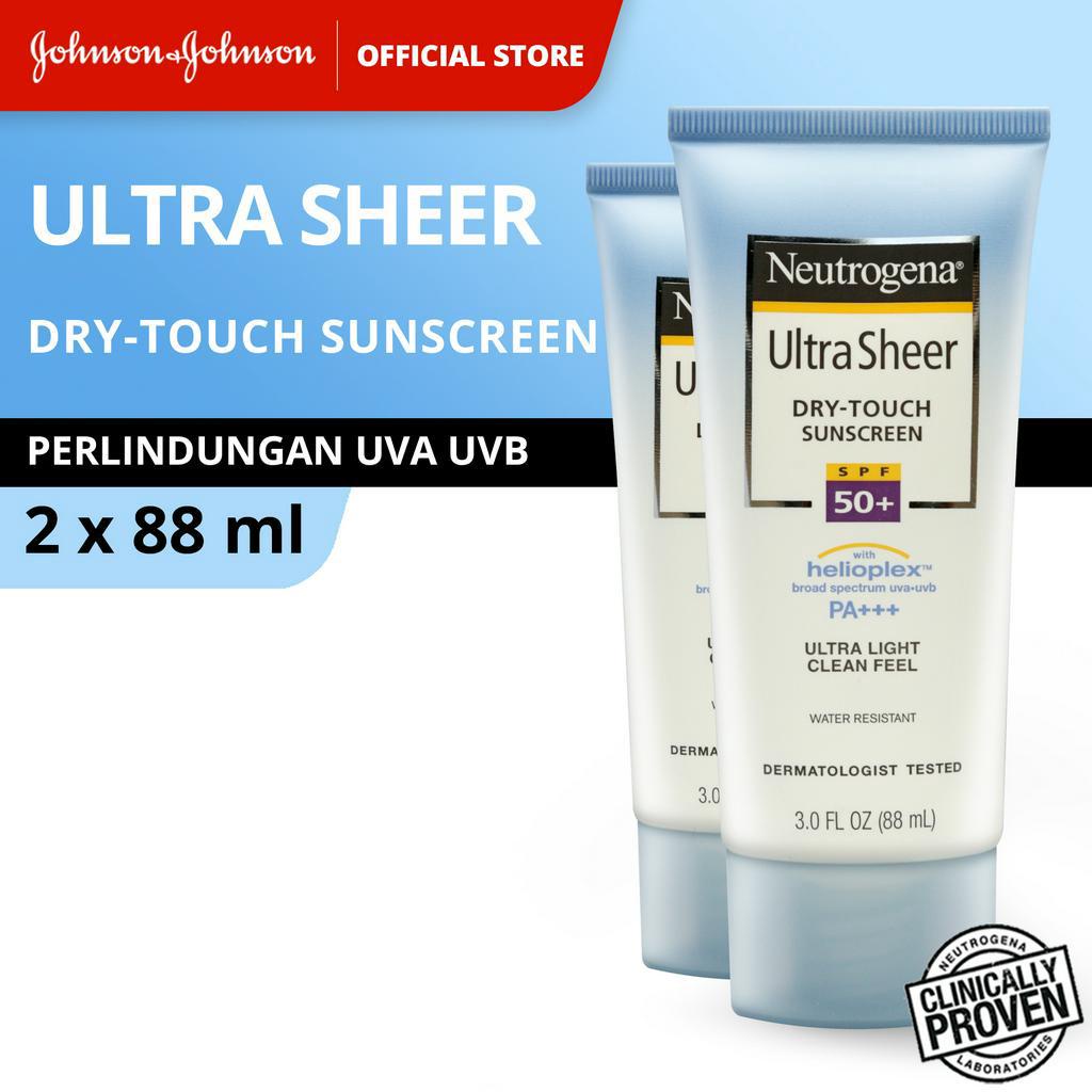 NEUTROGENA Ultra Sheer Dry-Touch Sunscreen SPF 50+ - Pelindung Tabir Surya 88 ml - Isi 2