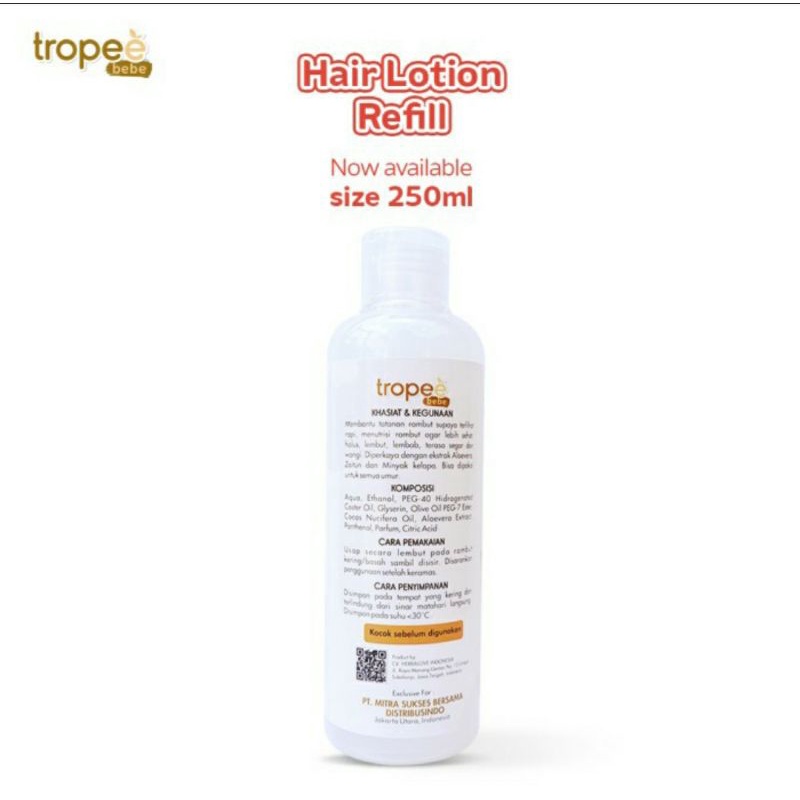 Tropee Bebe HAIR Lotion REFILL 250ml