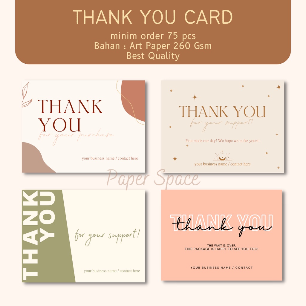 

Thank you Card | Kartu Thank you | Kartu ucapan | Kartu packaging label