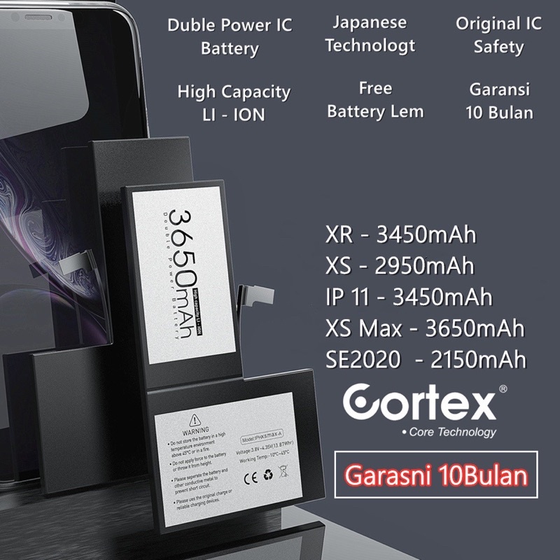 CORTEX BATERAI DOUBLE POWER REAL CAPACITY BATERAY 5 6 7 8 X Xs XsMax 11 CORTEX BATRE BATRAI