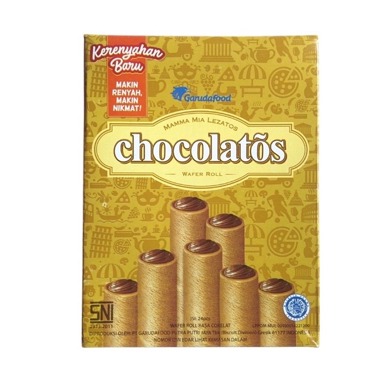 

chocolatos wafer roll pack isi 24 pcs wafer cokelat chocolatos