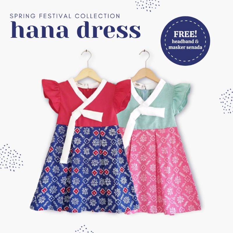 Baju Fashion Dress Hanbok Batik Modern Anak Perempuan 1-10 tahun | Hana Dress