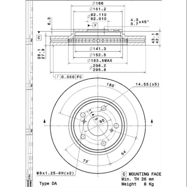 Brake Disc Piringan Rem BREMBO Innova Upgrade 300mm