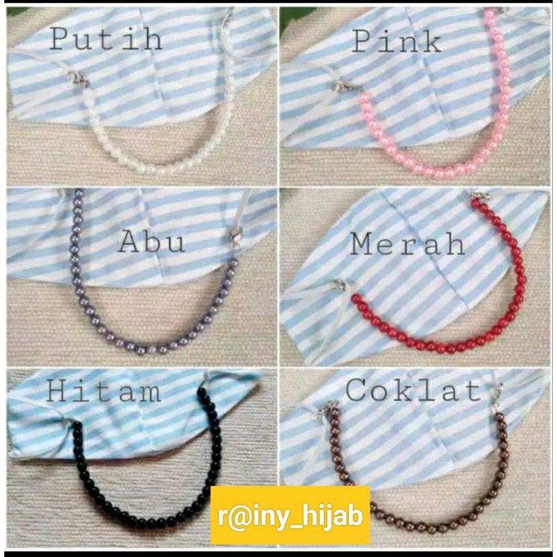 Termurah Tali Masker Mutiara /Tali Masker Hijab/Tali Masker Wanita /Tali Hijab Murah