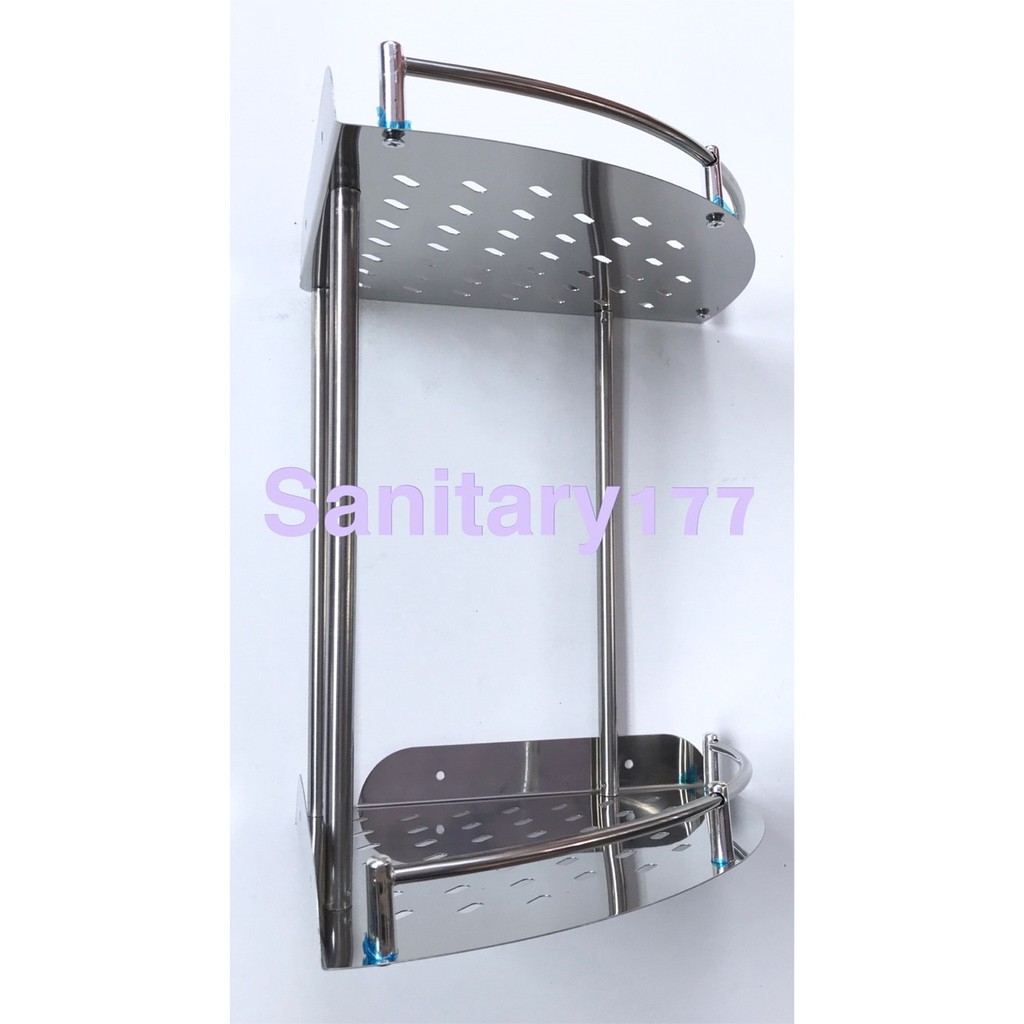 Rak Stainless Sudut 2 Susun Murah PK/ Rak Dapur Rak Kamar mandi double stainles Mandi Sabun pojok tingkat 2 /A45