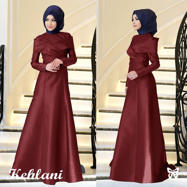 ELDE 5 - SALE Kehlani dress baloteli polos model depan silang fit to L ( Tanpa pasmina)