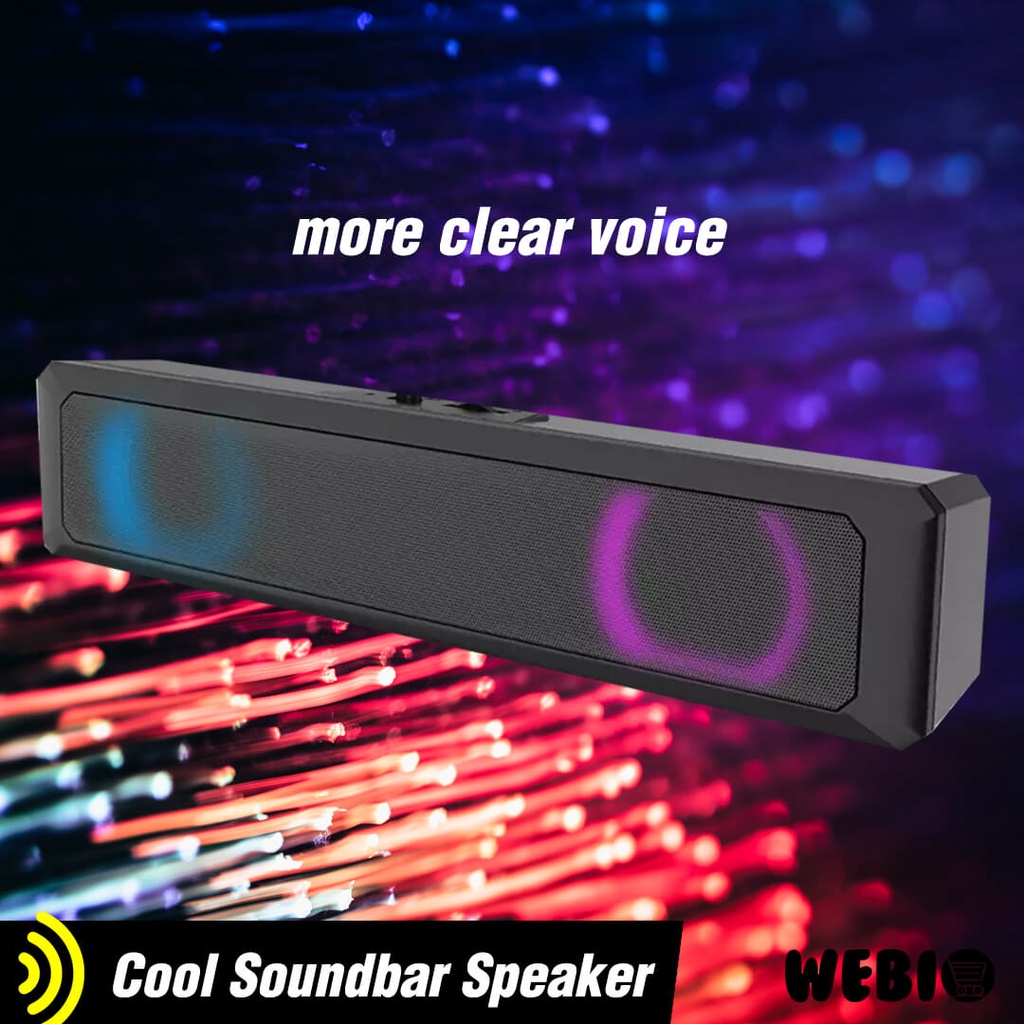 Speaker USB A20 Spiker Aktif Soundbar RGB Gaming Laptop PC Komputer TV LED Full Bass Murah Portabel