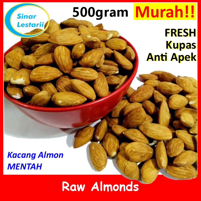 

Raw Almond 500 Grams - Kacang ALMON MENTAH