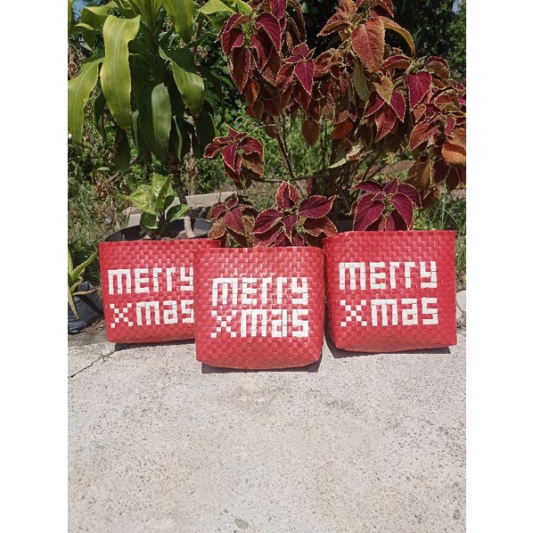 

Tas Anyaman NATAL MERRY XMAS Kado NATAL