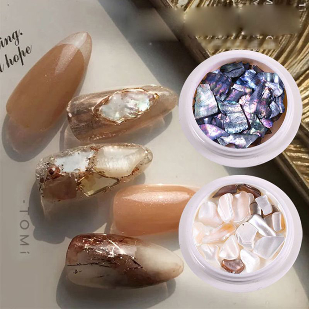 Irisan Serpihan Kerang Abalone Mutiara Shiny 3d Untuk Dekorasi Nail Art