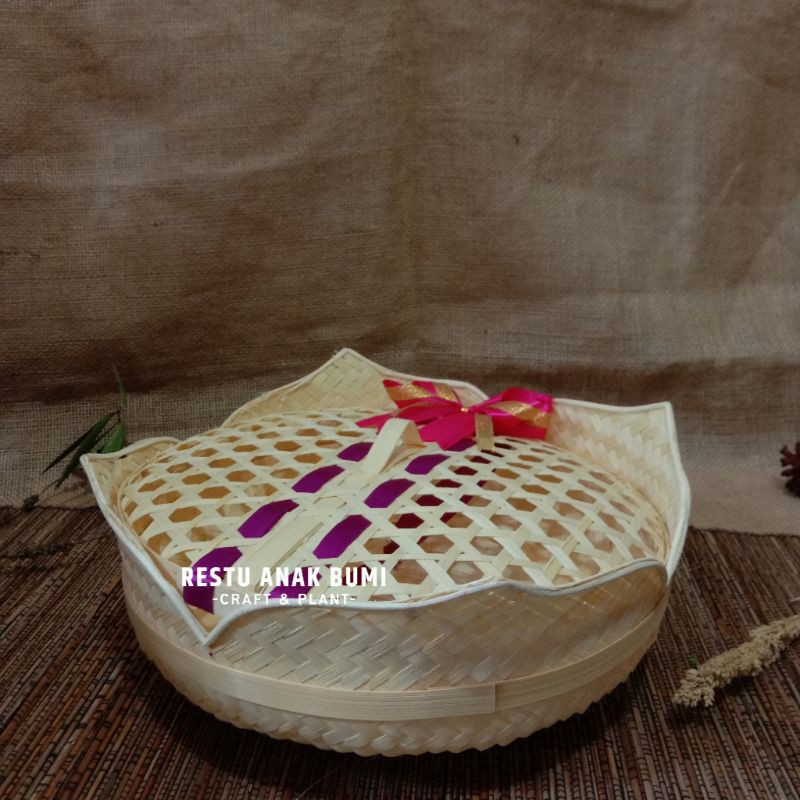 (B170) Besek Teratai 30 cm Hampers Lebaran Wadah Buah - Hantaran - Tempat Souvenir - Seserahan