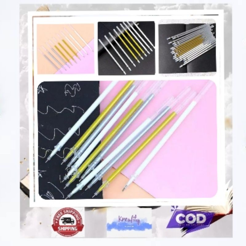 

READY STOCK Refill Pulpen Gel Putih/Silver/Gold Tinta 0.5 mm Tinta