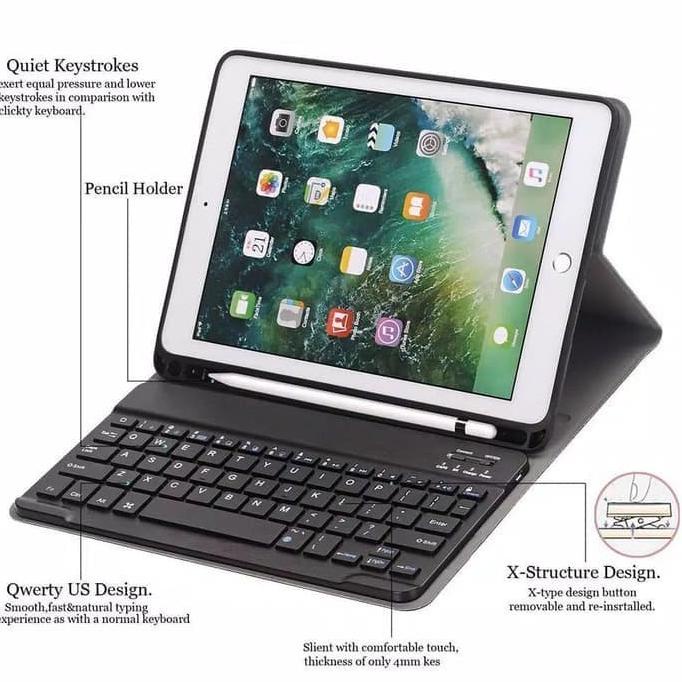 Slim Keyboard Ipad 8 10.2 2020 flip case bluetooth book cover ipad8 th