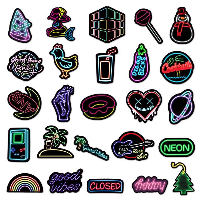 Zhang neon grafiti stiker kepribadian warna-warni stiker DIY Jurnal buku skateboard air Piala bagasi