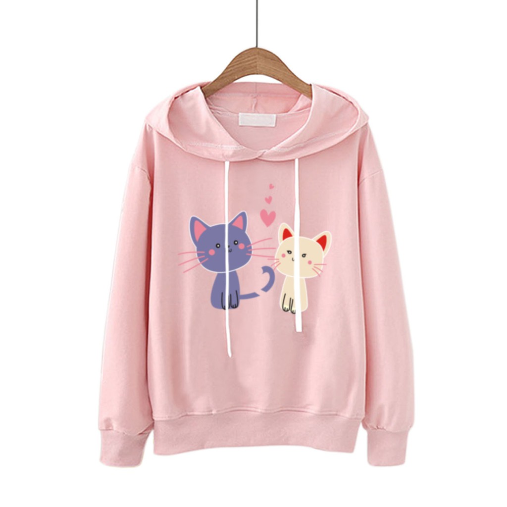 Bess - Sweater Hoodie Murah / Sweater Hoodie Wanita 2 CUTE CAT