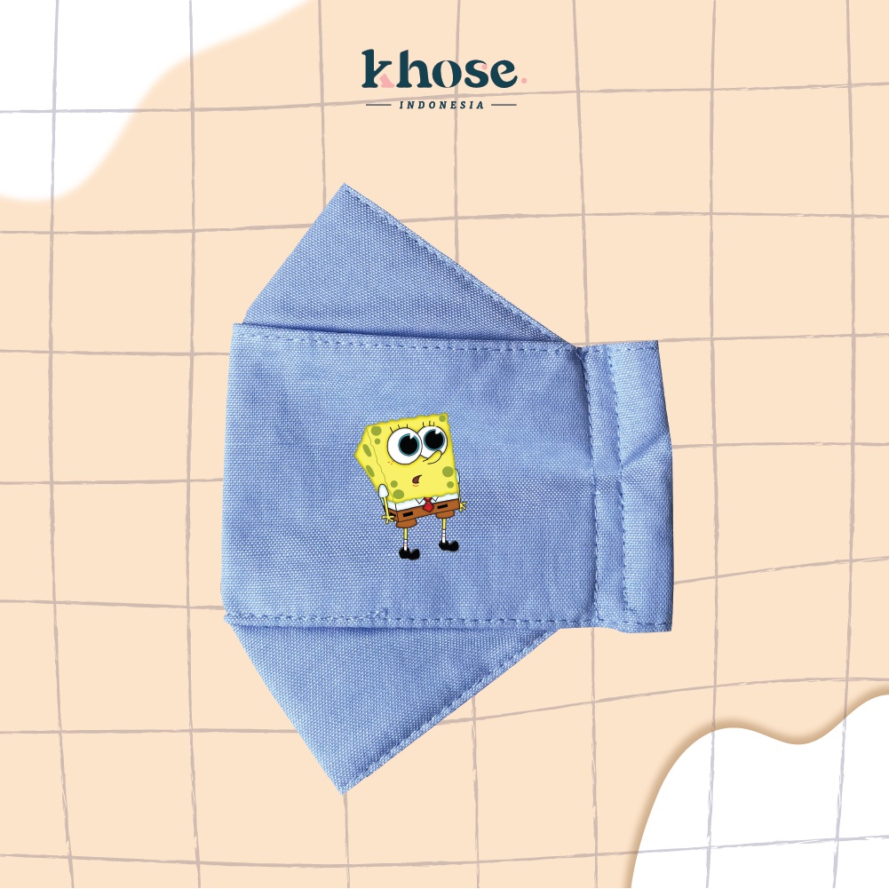 KHOSE MASKER KAIN ANAK 3D 3 PLY WATER RESISTANT SPONGEBOB AND FRIENDS / MASKER KARAKTER LUCU