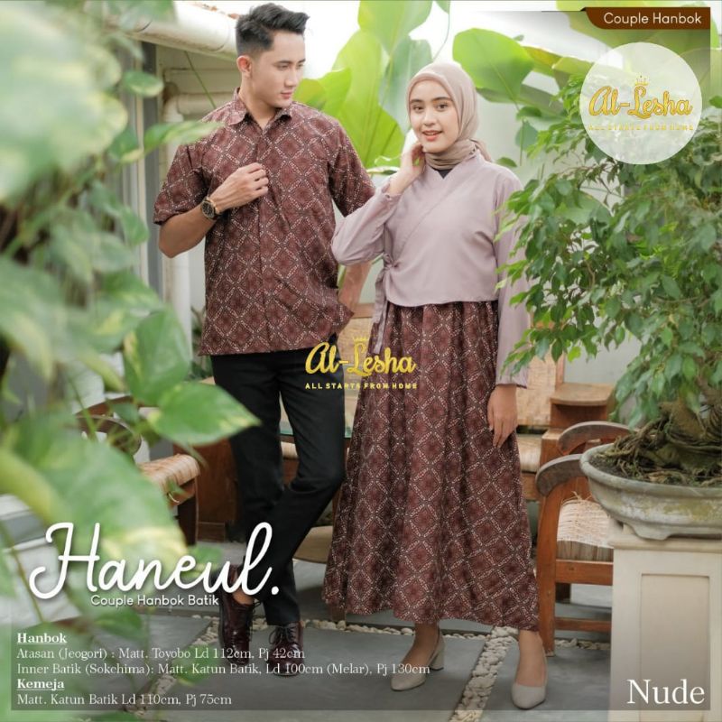 (bisacod) Batik Couple Kondangan Gamis Hanbok Korea Kemeja Haneul
