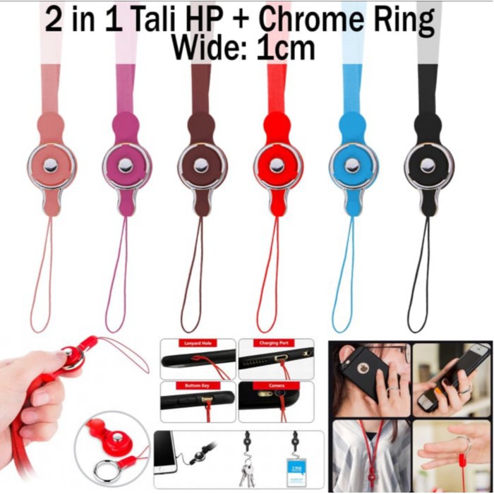 Kalung Tali 2IN1 Gantungan HP Flashdisk Name Tag Id Card Phone Strap Lanyard Tali Gantungan Hp 2 in1 Strap Gantungan Hp Aksesori Tali Hp Kalung Gantungan Hp Phone Holder