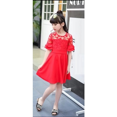 (COD) Dress Kids Brukat / Dress Anak / Setelan Anak