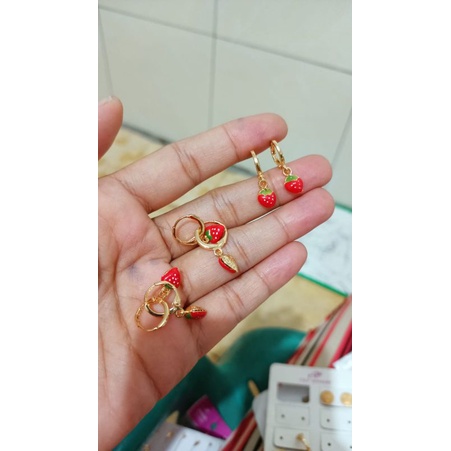 Anting anak titanium lapis emas,awet,tahan lama