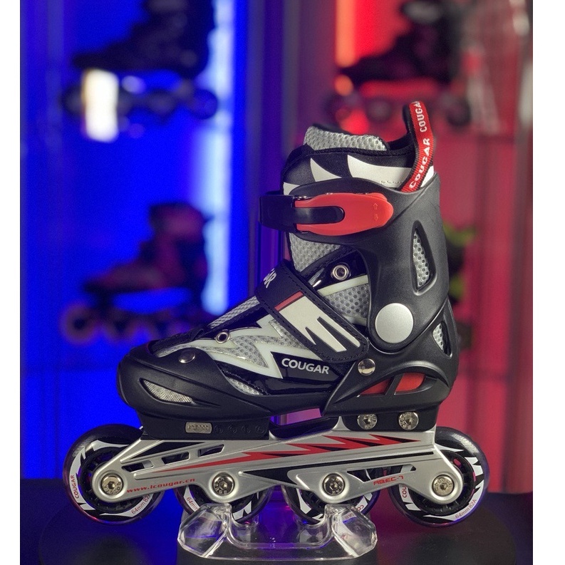 Sepatu Roda Anak Inlineskate Anak Pemula Cougar Mzs835L Black Grey