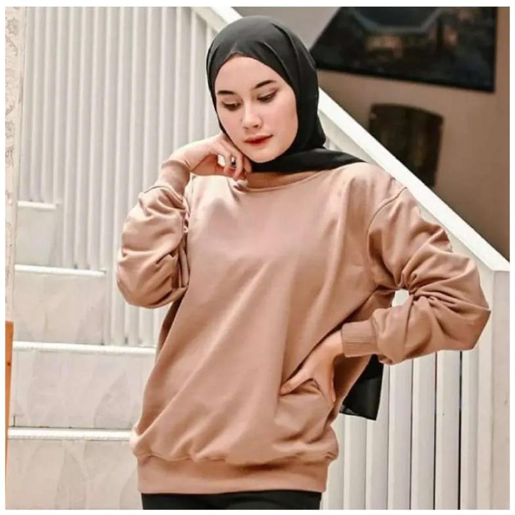 Kaos Lengan Panjang POLOS / Kaos Sweatshirt / Atasan Wanita / Atasan Wanita Lengan Panjang