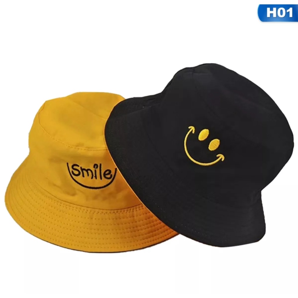 Topi Bucket smile Terbaru Pria dan Wanita