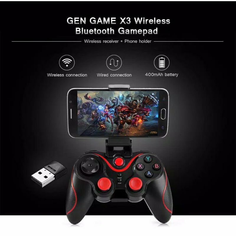 Gamepad Stik Stick Bluetooth Controller For Android X3 Plus Holder