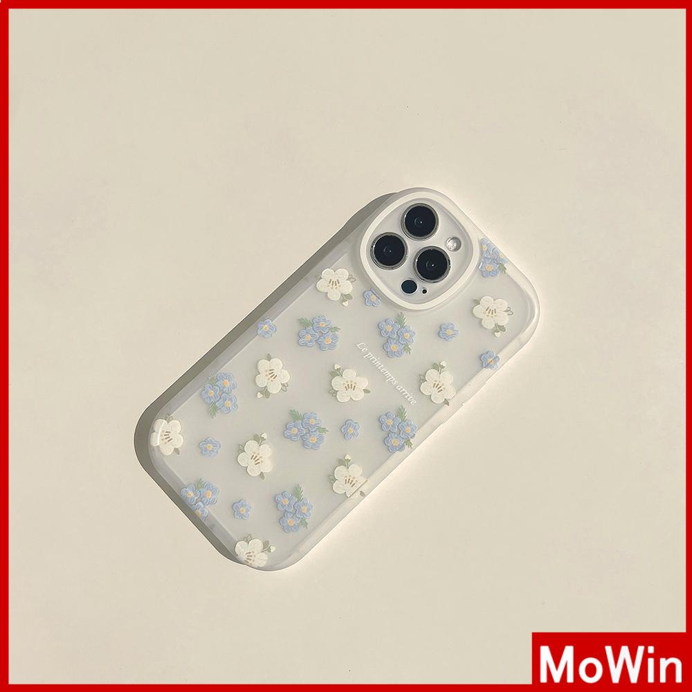 iPhone Case Silicone Soft Case Clear Case Thickened Airbag Shockproof Camera Full Coverage Protection Blue Flower For iPhone 13 Pro Max iPhone 12 Pro Max iPhone 11 iPhone7 Plus