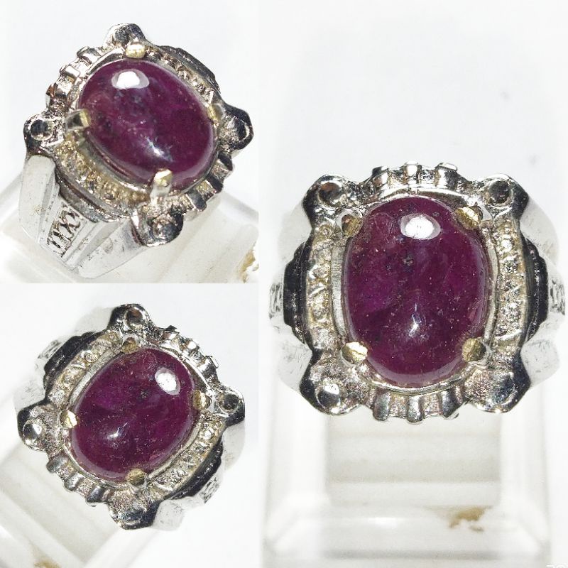CINCIN BATU RUBY MERAH DELIMA ASLI 100% NATURAL  KUALITAS SUPER ISTIMEWA