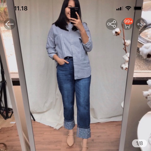 Kienka outfit jeans pearl