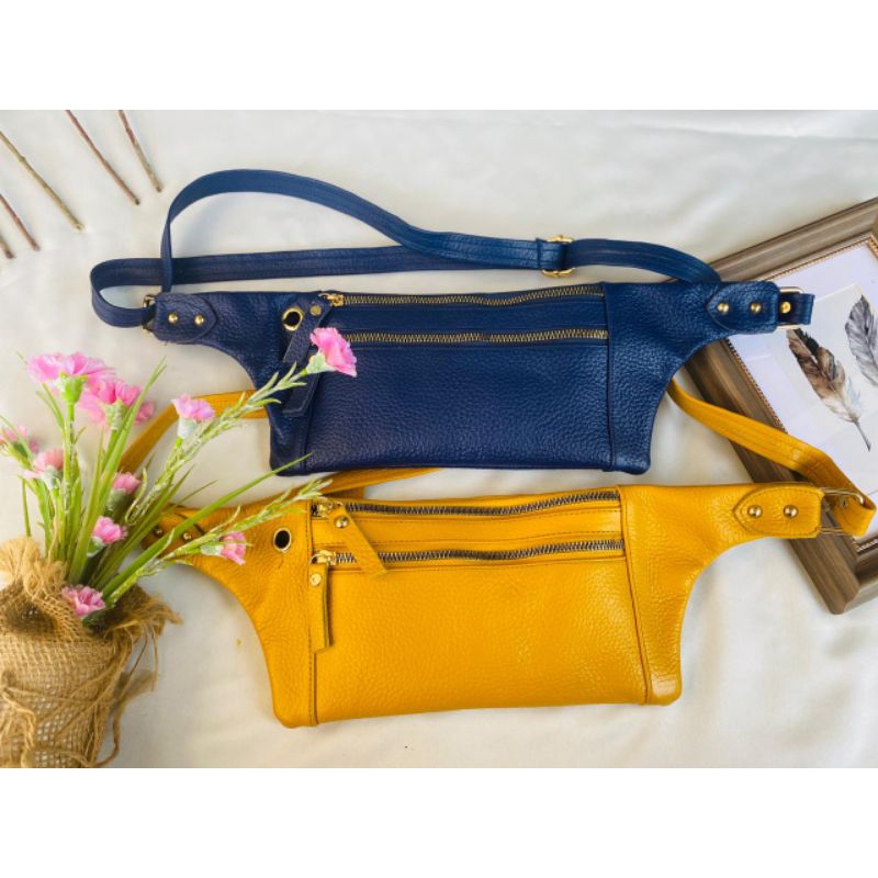 Tas pinggang kulit wanita asli garut