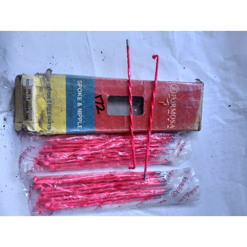 jari-jari ruji velg roda  motor  ukuran 172 ulir wana pink