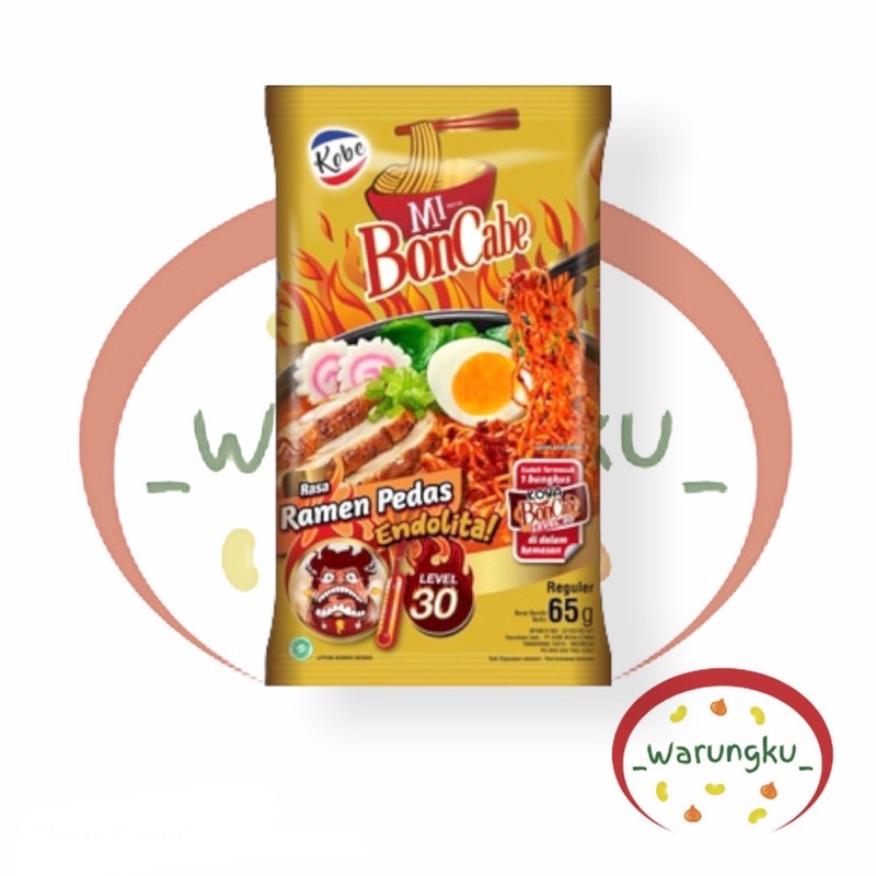 RAMEN Mie BonCabe Pedas Level 30 HALAL Endolita 65gr Mi Bon Cabe KUAH