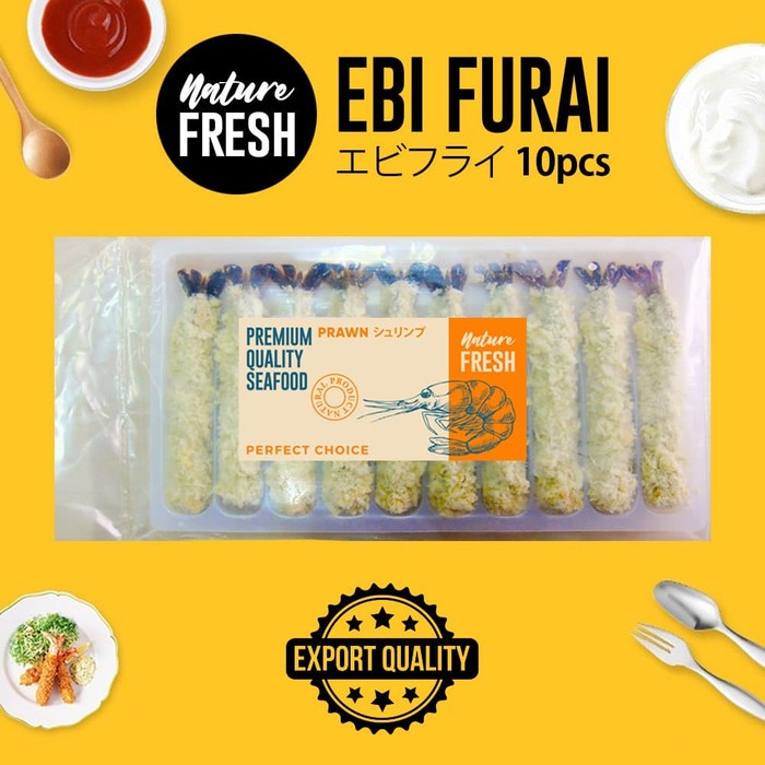 NatureFresh Ebi Furai Udang Beku isi 10 Udang Tempura Jumbo Breaded
