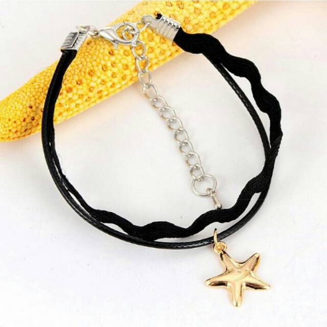 Choker Bracelet Star Gold / Gelang Choker