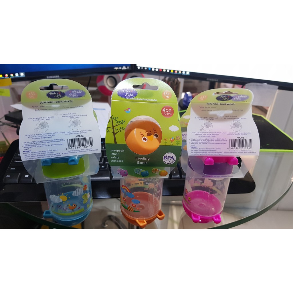 Baby Safe Feeding Bottle 0M+ AP003 Botol Susu 125ml