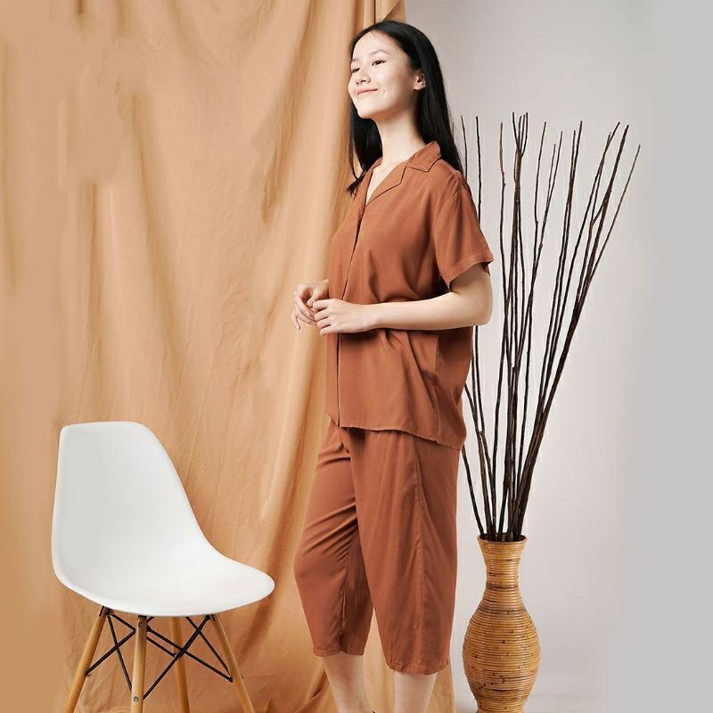 Gilda Rayon Set Polos Wanita Hitam