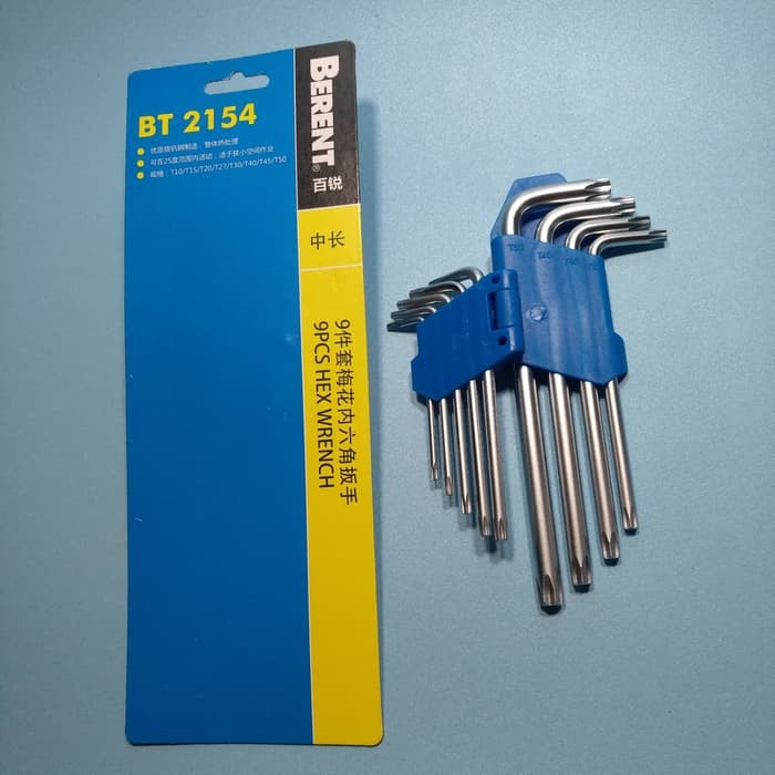 Berent Kunci L Bintang Set 9pcs Size Hex Key Set Bt 2154